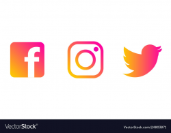 Instagram twitter facebook logo vector image