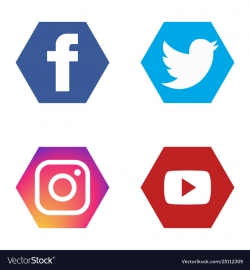 Social icons set fb twitter instagram youtube