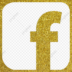 Facebook Icon Fb Icon, Facebook Icon, Gold Color Glitter ...