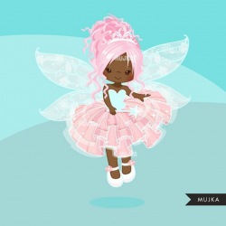 Pink Fairy clipart. Cute fairy character graphics angel | Дни ...