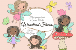 Cute Glitter Fairies Clipart By EllieFairyArt | TheHungryJPEG.com