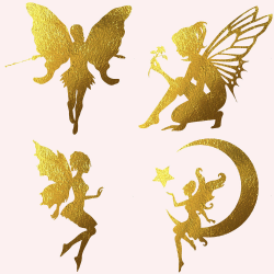 Gold Foil Fairies Clipart By Fantasy Cliparts | TheHungryJPEG.com