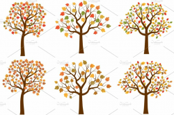 Autumn trees, Fall clipart ~ Illustrations ~ Creative Market
