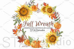 Sunflower Wreath Autumn Clipart