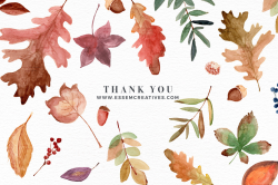 Watercolor Fall Leaves Clipart, Thanksgiving Fall Wedding Bridal Shower  Invitation Graphic with Transparent Background - Essem Creatives |  Watercolor ...