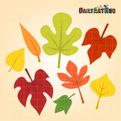 Cute Autumn Leaves Clip Art Set