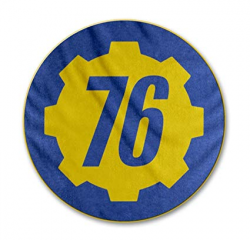 Just Funky Fallout 76 Logo Round Blanket Fleece, Set of 1, 48 inches