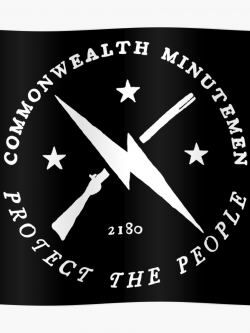 Commonwealth Minutemen | Fallout 4 Faction Logo | White Emblem | Poster