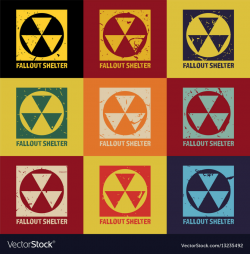 Fallout shelter vintage nuclear symbol