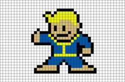 Fallout Vault Boy Pixel Art | Art, Pixel drawing, Pixel art
