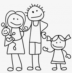 Family Clip Art Black And White - Stick Figure Family Png - Free ...