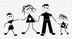 Three Stick Figure Kids Clipart - Stick Figure Family Png ...
