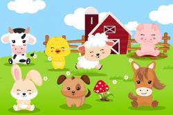 Farm animal clipart, Farm animal graphics