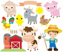 INSTANT Download CF_74_Farm. Farm animal clip art. Personal and ...