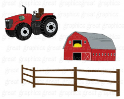 Farm Clipart Fall Festival Apple Digital Farm Clip Art Red Tractor Clipart  Printable Sunflower Red Barn Digital Clipart - Instant Download