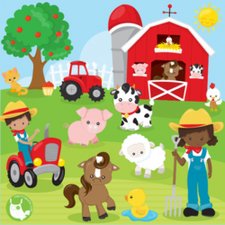 Happy farms clipart commercial use, vector graphics - CL1180