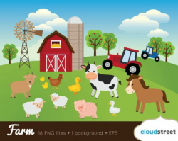 Farm Clip Art / Farm Animals Clipart / barnyard vector ..
