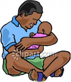 Black fathers Clip Art | African American Dad Holding a Newborn Baby ...