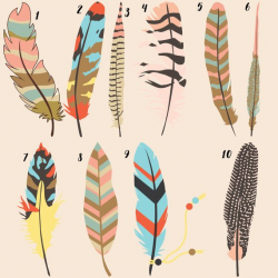 Tribal feathers, boho feathers, tribal art print, kids ...
