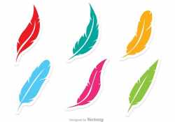 Vector Set Of Colorful Feathers - Download Free Vectors ...