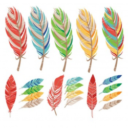 Be Brave Tribal Feathers Clipart & Vectors in Crayon Box - Feather Clip Art