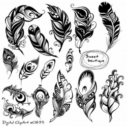 Digital feathers, Feathers Digital Clipart, Feather ...