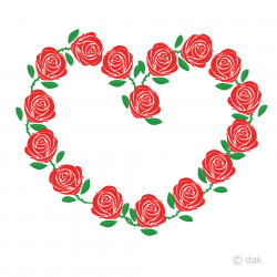 Red Rose Wreath Heart Clipart Free Picture｜Illustoon