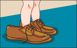 Image: Childs feet in Dads shoes | Christart.com