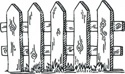 Fence clipart black and white clipart images gallery for ...