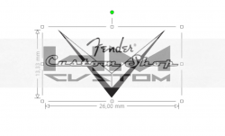 Fender Headstock Custom Shop Logo Decal