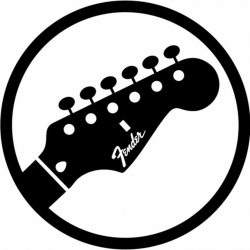 fender stylized headstock black Art Print | Guitar stickers ...