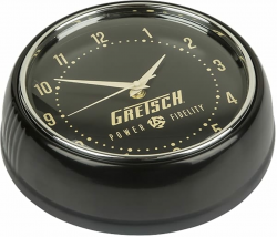 Gretsch Guitars Power and Fidelity Logo Black Retro Wall Clock