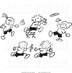 clip art black and white | Clip Art of Black and White Stick ...