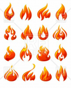 Simple symbolic red flame icons Vector Image – Vector illustration ...