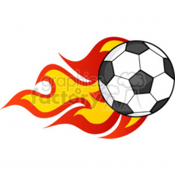 Royalty Free RF Clipart Illustration Flaming Soccer Ball clipart.  Royalty-free clipart # 397054