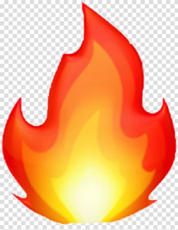 Orange and yellow flames illustration, Apple Color Emoji ...