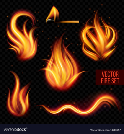 Painted transparent fire on a black background