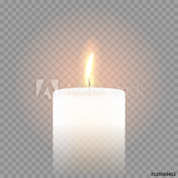 Candle flame burning 3D realistic vector transparent ...