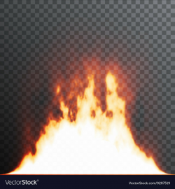 Realistic fire flames on transparent background