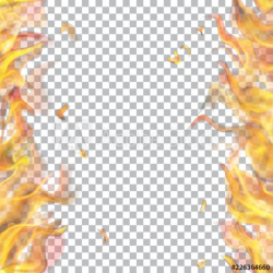 Translucent fire flame with vertical seamless repeat on two ...