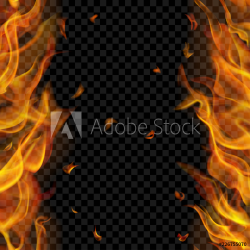 Photo & Art Print Translucent fire flame with vertical ...