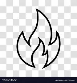 Fire icon on transparent background