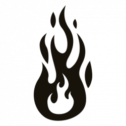 Fire cartoon flame illustration black white - Transparent ...