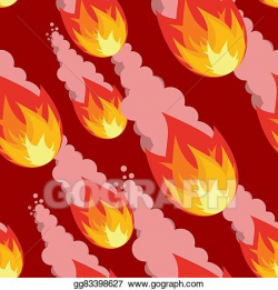 Vector Clipart - Meteor shower seamless pattern. destruction ...