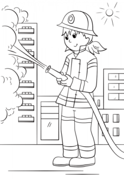 Girl Firefighter coloring page | Free Printable Coloring Pages
