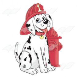 Dalmatian Fire Dog in Window Clip Art | Firefighter ...
