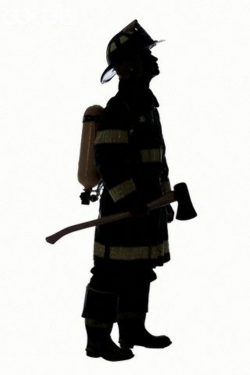 Silhouette of Fireman | Silhouette clip art, Firefighter ...