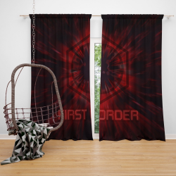 Star Wars Movie Black First Order Red Window Curtain