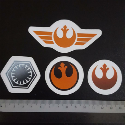 C4 Star Wars First Order & Rebel Alliance Logo Sticker ...