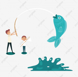 Fishing Father And Son, Fishing, Father And Son, Harmonious PNG ...